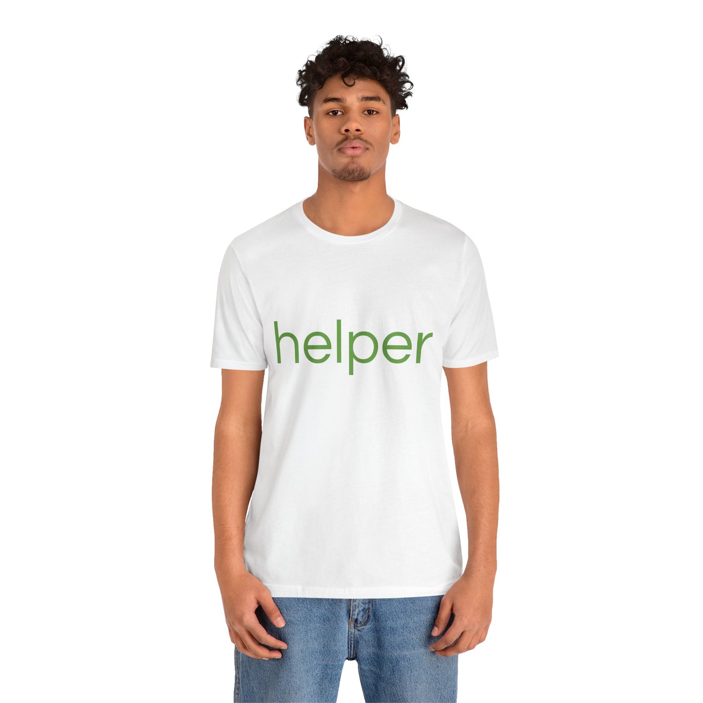 helper Lt Green Print Unisex Jersey Tee
